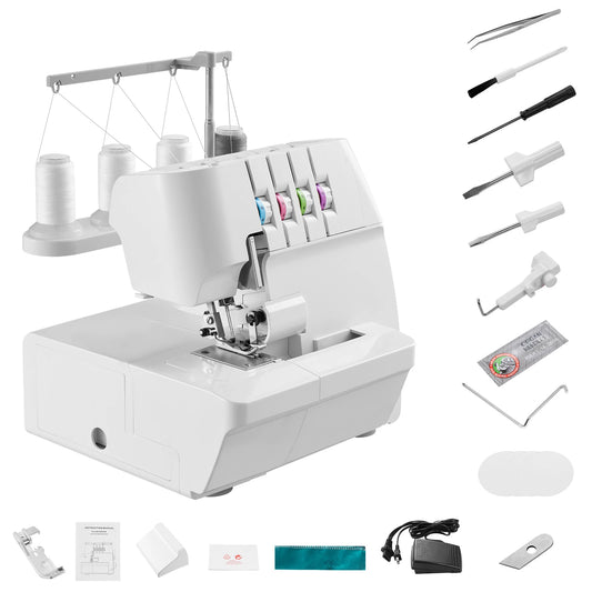 SucceBuy Serger Overlock Sewing Machine 2-3-4 Thread With Differential Feed