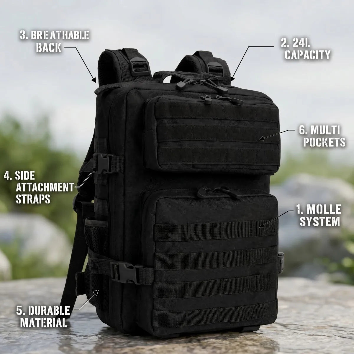 ReFire Gear Waterproof Tactical Backpack Molle Military Daypack