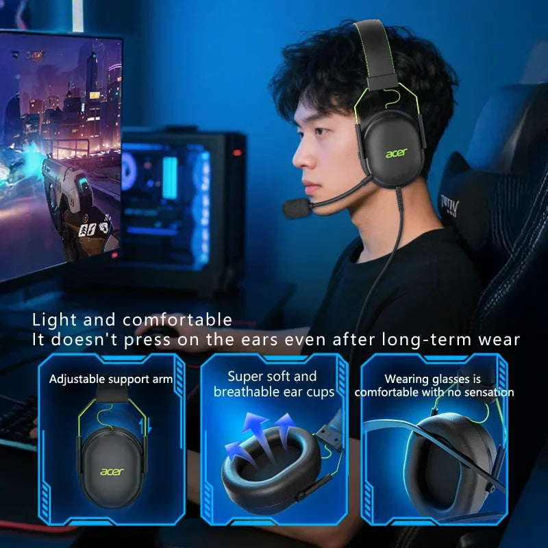 Acer OHW200 Wired Gaming Headset With Noise Cancelling Mic
