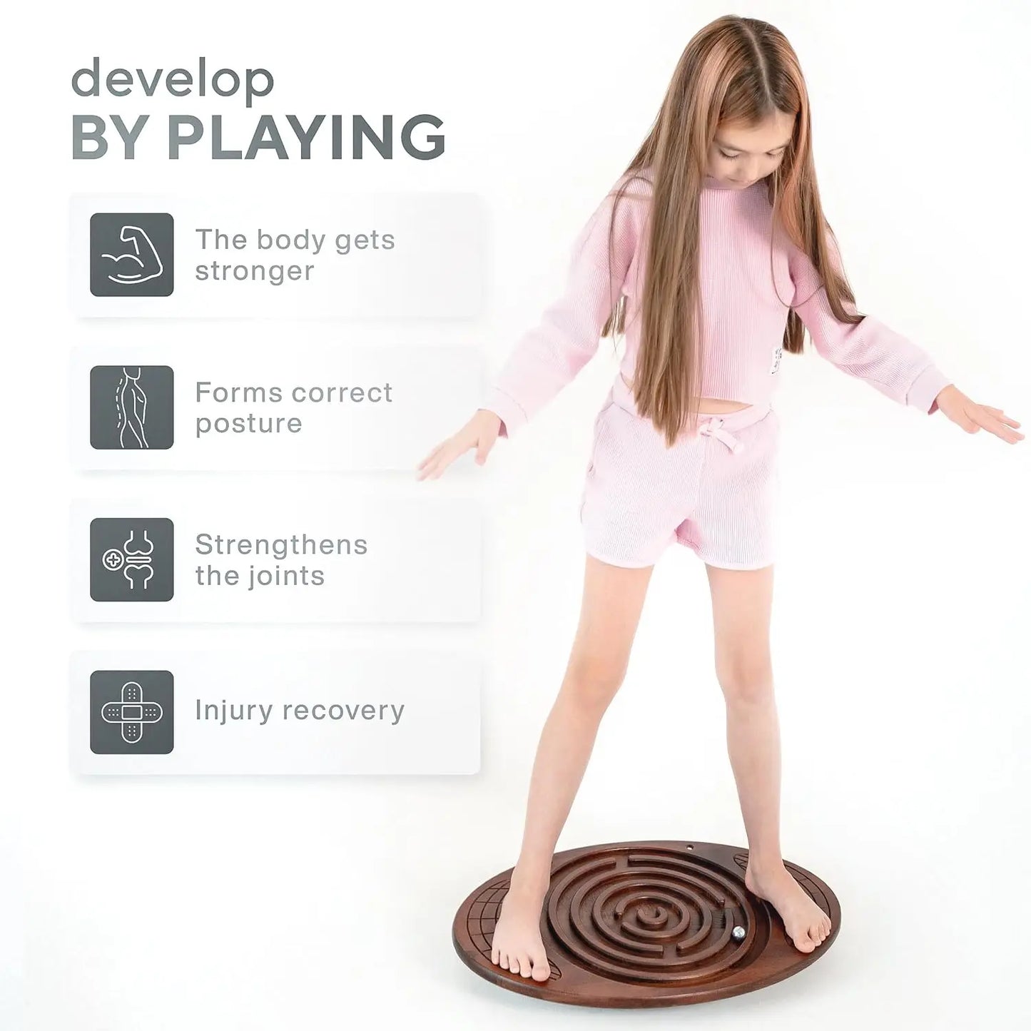 YTYIN Maze Balance Board Wood Wobble For All Ages Exercise
