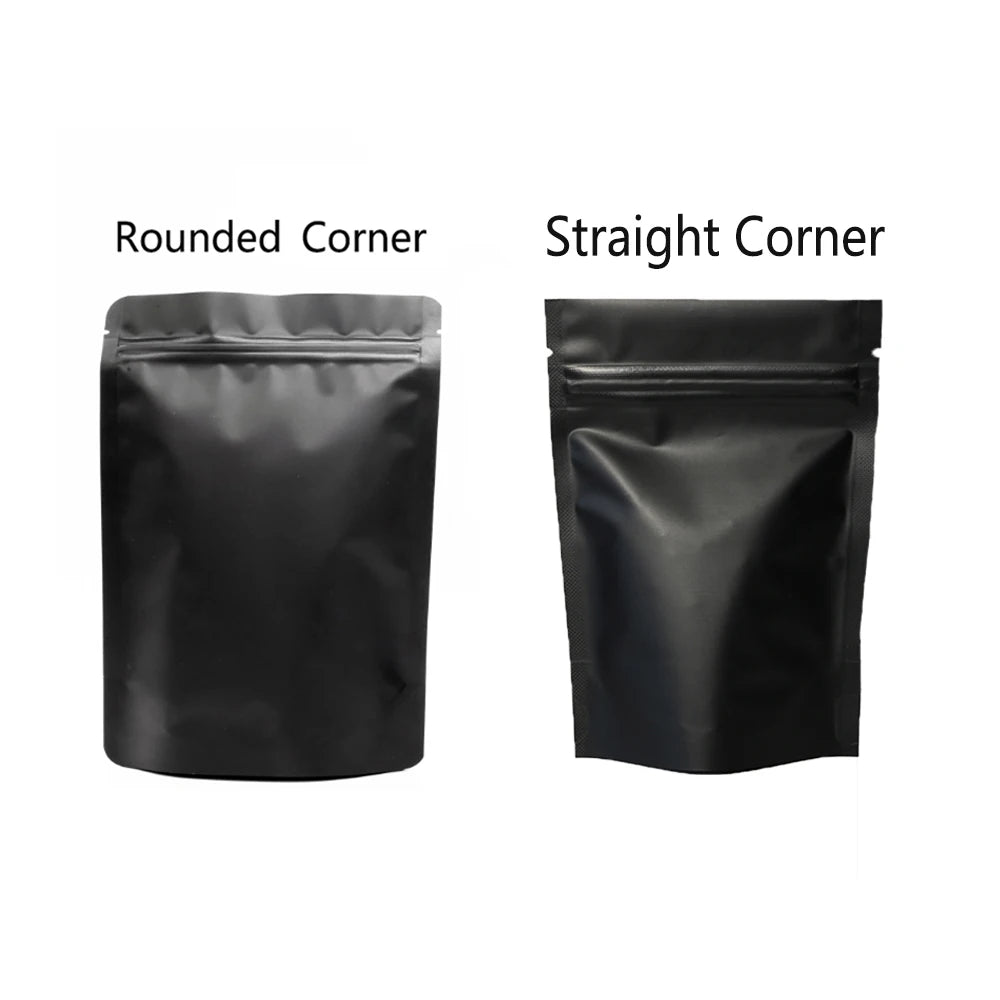 VoluPack Matte Black Stand Up Mylar Bags 100pcs Smell Proof