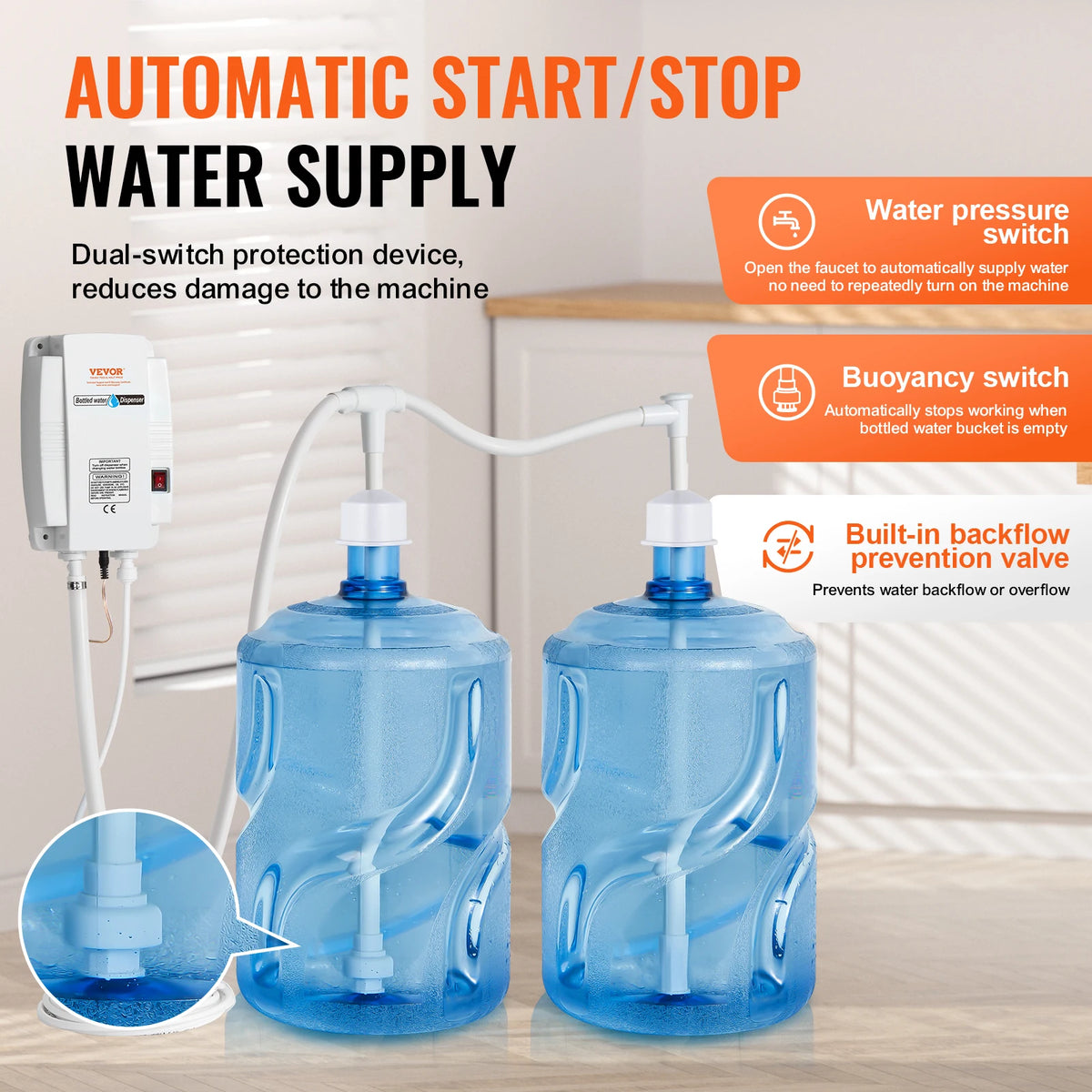 SucceBuy Electric Double-Pipe Water Dispenser Pump System