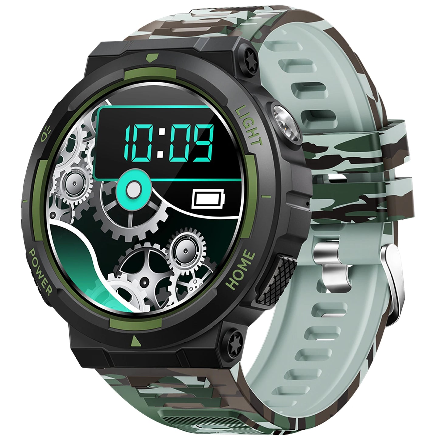 EIGIIS Smart Watch For Men With LED Flashlight Health Monitor