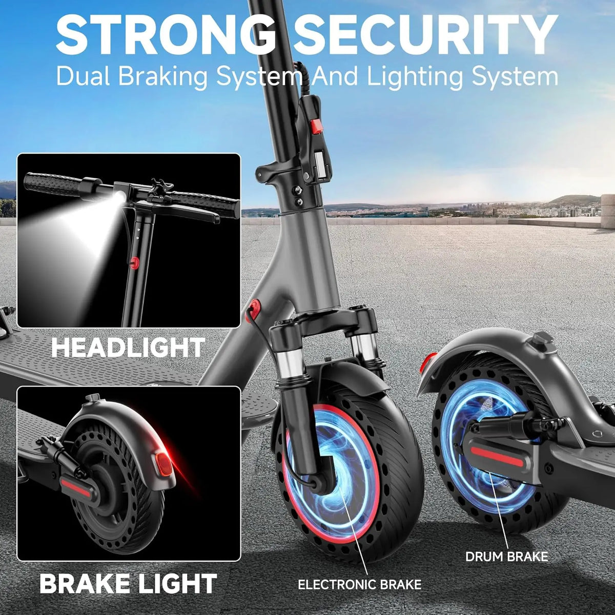 AOVOPRO Electric Scooter With 500W Motor App Control Folding Design