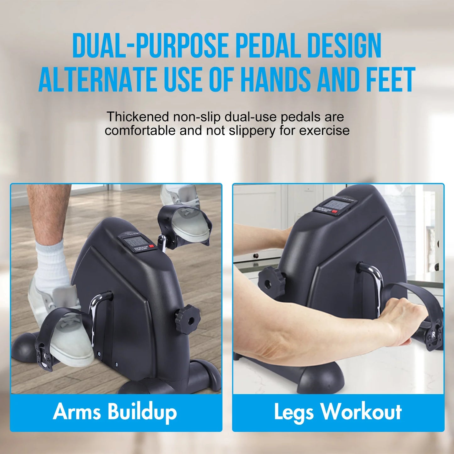 Mini Under Desk Pedal Exerciser With LCD Screen Display