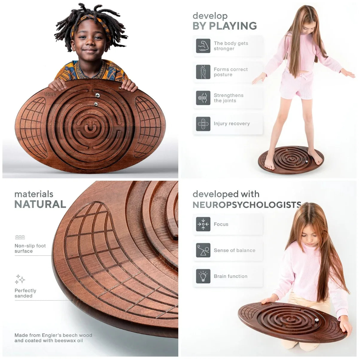 YTYIN Maze Balance Board Wood Wobble For All Ages Exercise