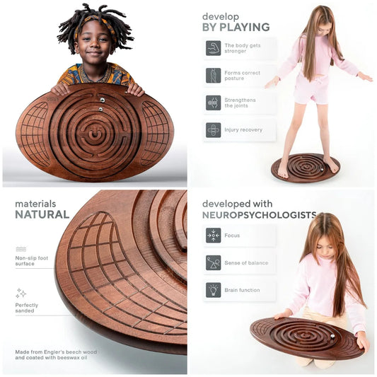 YTYIN Maze Balance Board Wood Wobble For All Ages Exercise