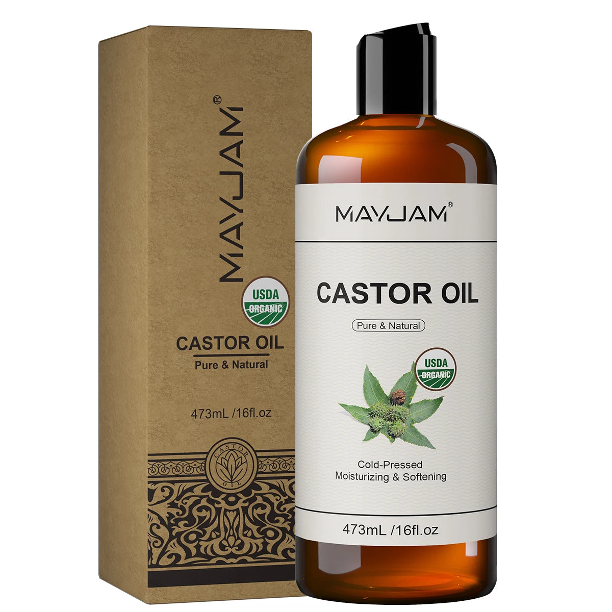 MAYJAM Organic Castor Oil For Skin Hair And Body Massage