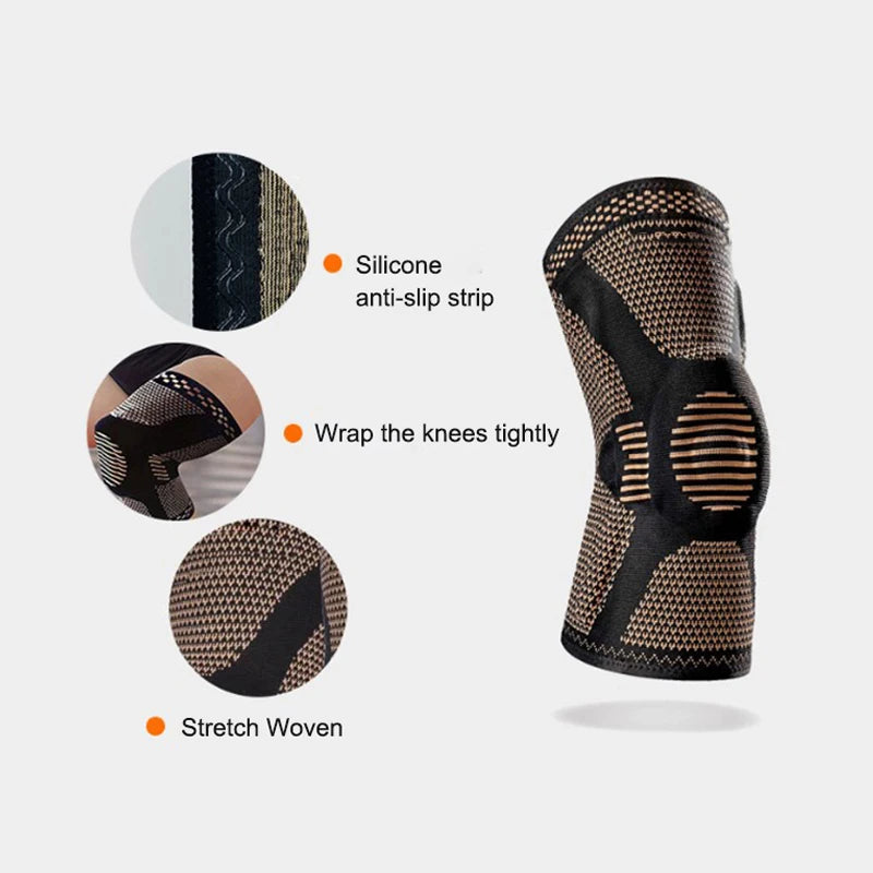 Orthopedic Knee Pad And Brace Adjustable Copper Nylon Patella Protector