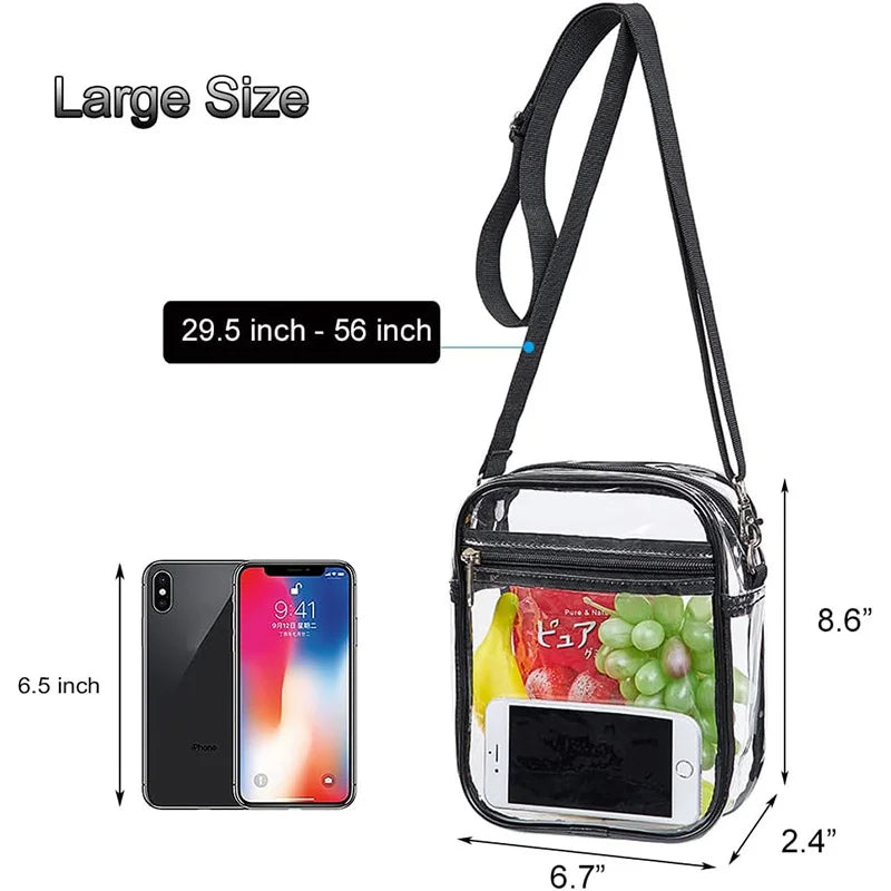 Transparent Pvc Crossbody Purse For Stadium Concerts And Travel