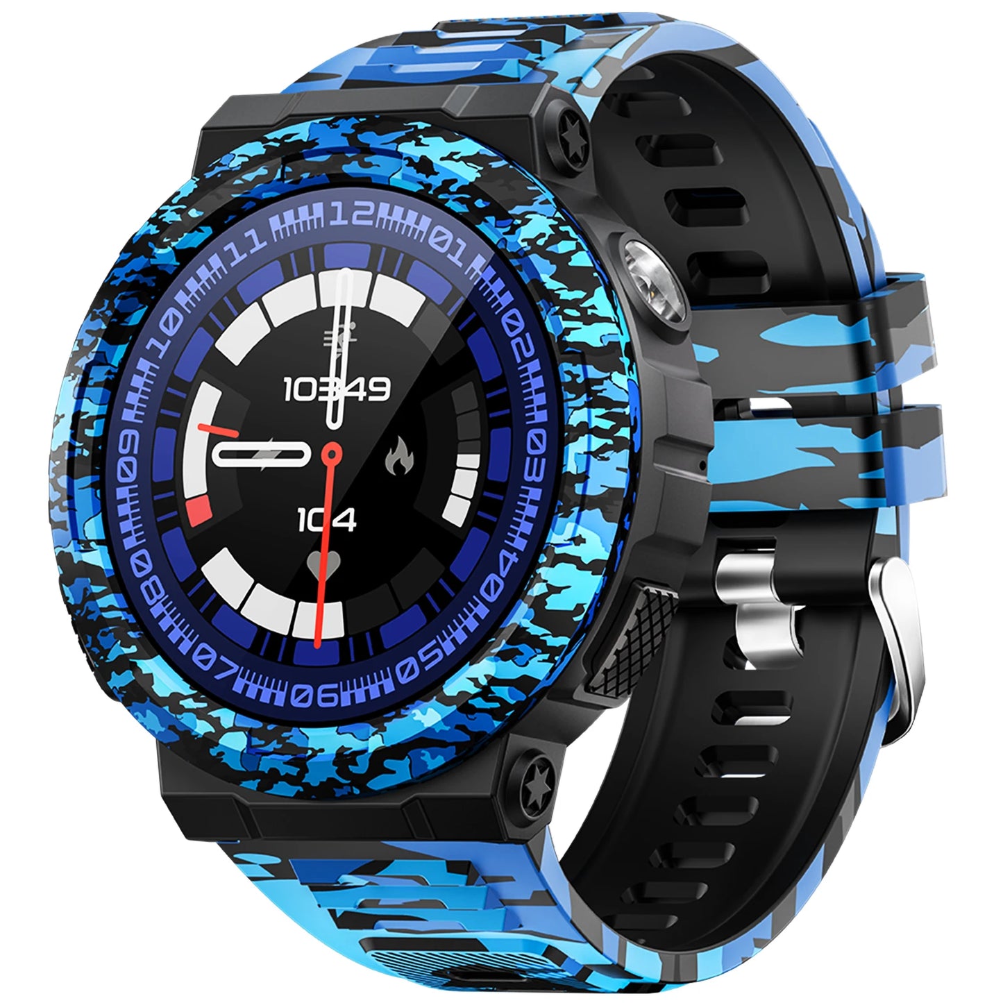 EIGIIS Smart Watch For Men With LED Flashlight Health Monitor