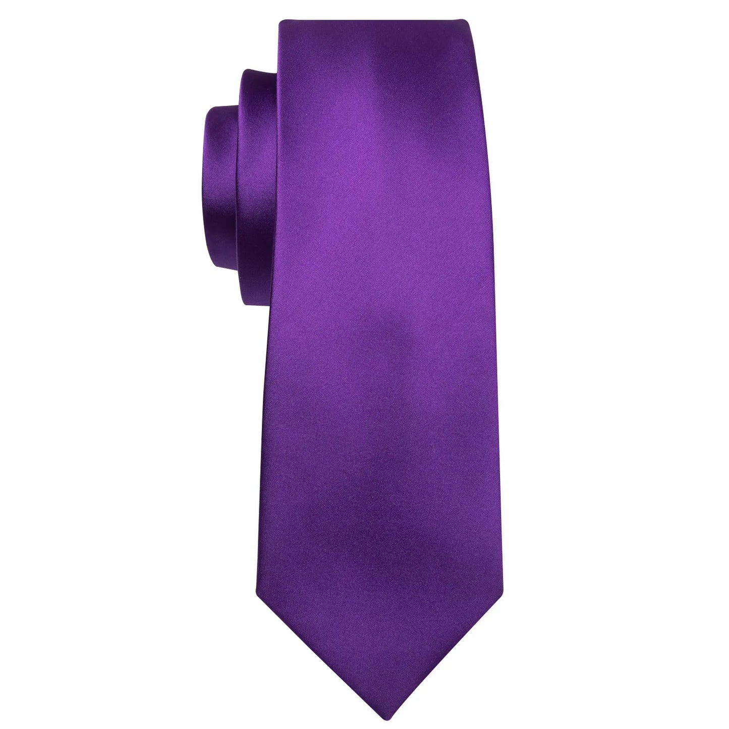 Barry.Wang Mens Tie Handkerchief Cufflinks Set Solid Necktie Gift