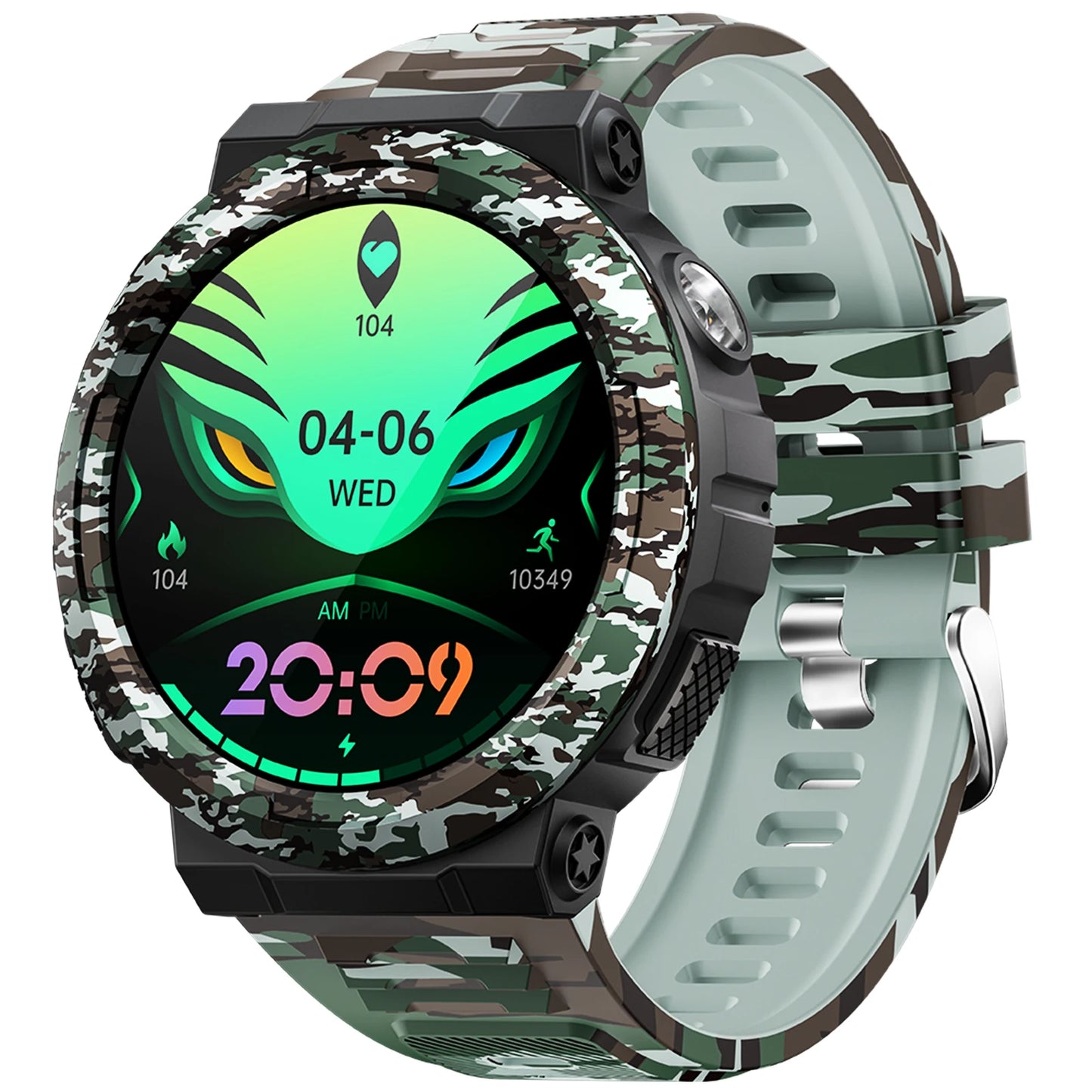 EIGIIS Smart Watch For Men With LED Flashlight Health Monitor