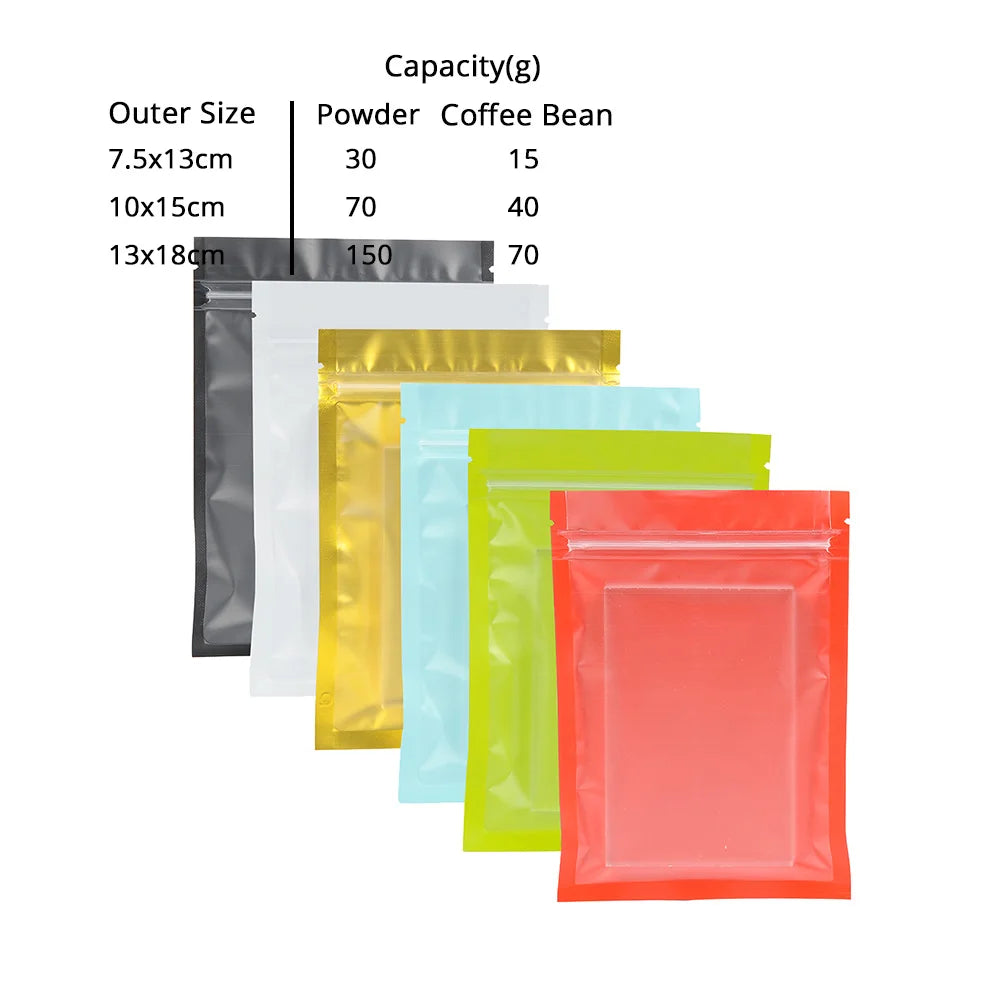 VoluPack Resealable Zip Lock Bags Heat Sealable Pouches Frosted Window