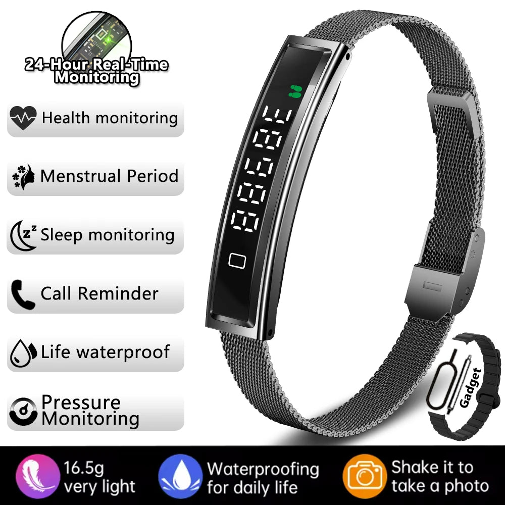Waterproof Smart Band With Heart Rate Blood Oxygen Monitor