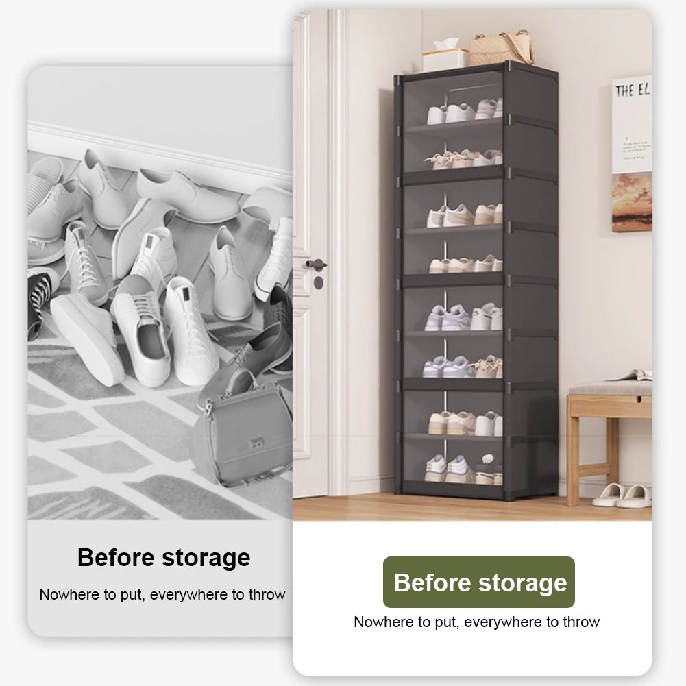 Atuotin 9 Tier Shoe Rack Organizer Holds 18 Pairs Narrow Shoes Cabinet