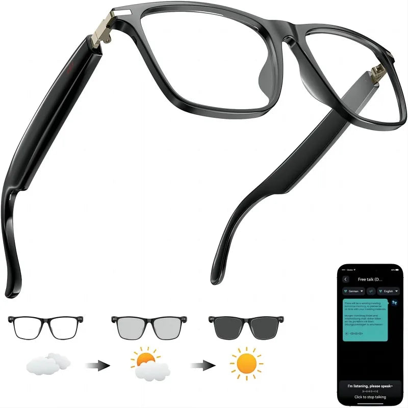 Giinova AI Translation Glasses Photochromic Lenses Real Time 160 Languages