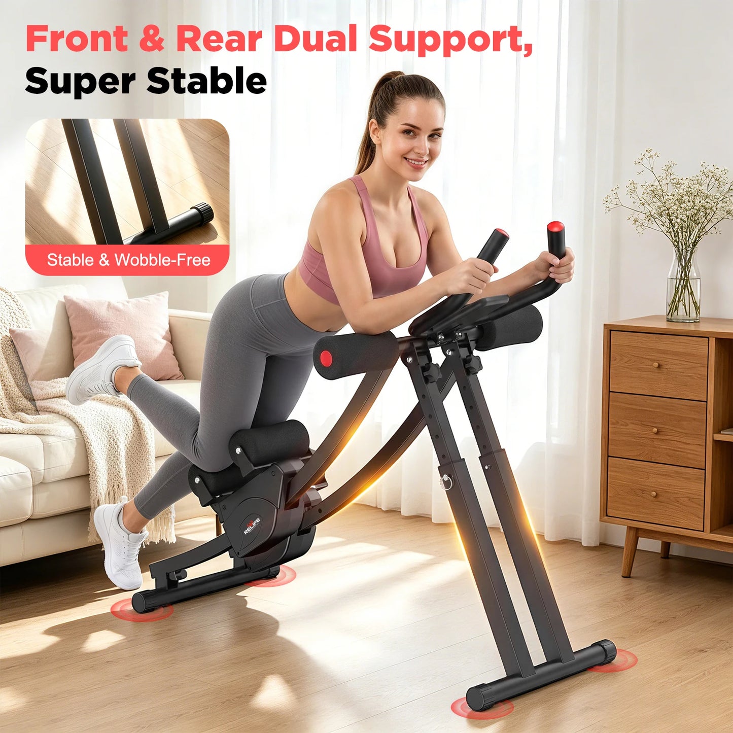 Relife Sports Dual Track Ab Machine for Home Fitness