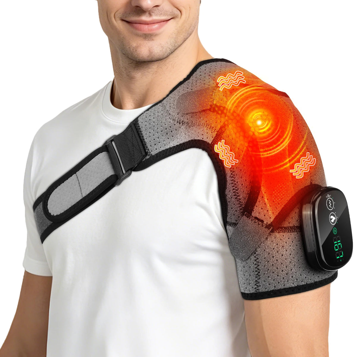Hailicare Electric Vibration Heated Shoulder Massager With Smart LED Display And Cordless Design
