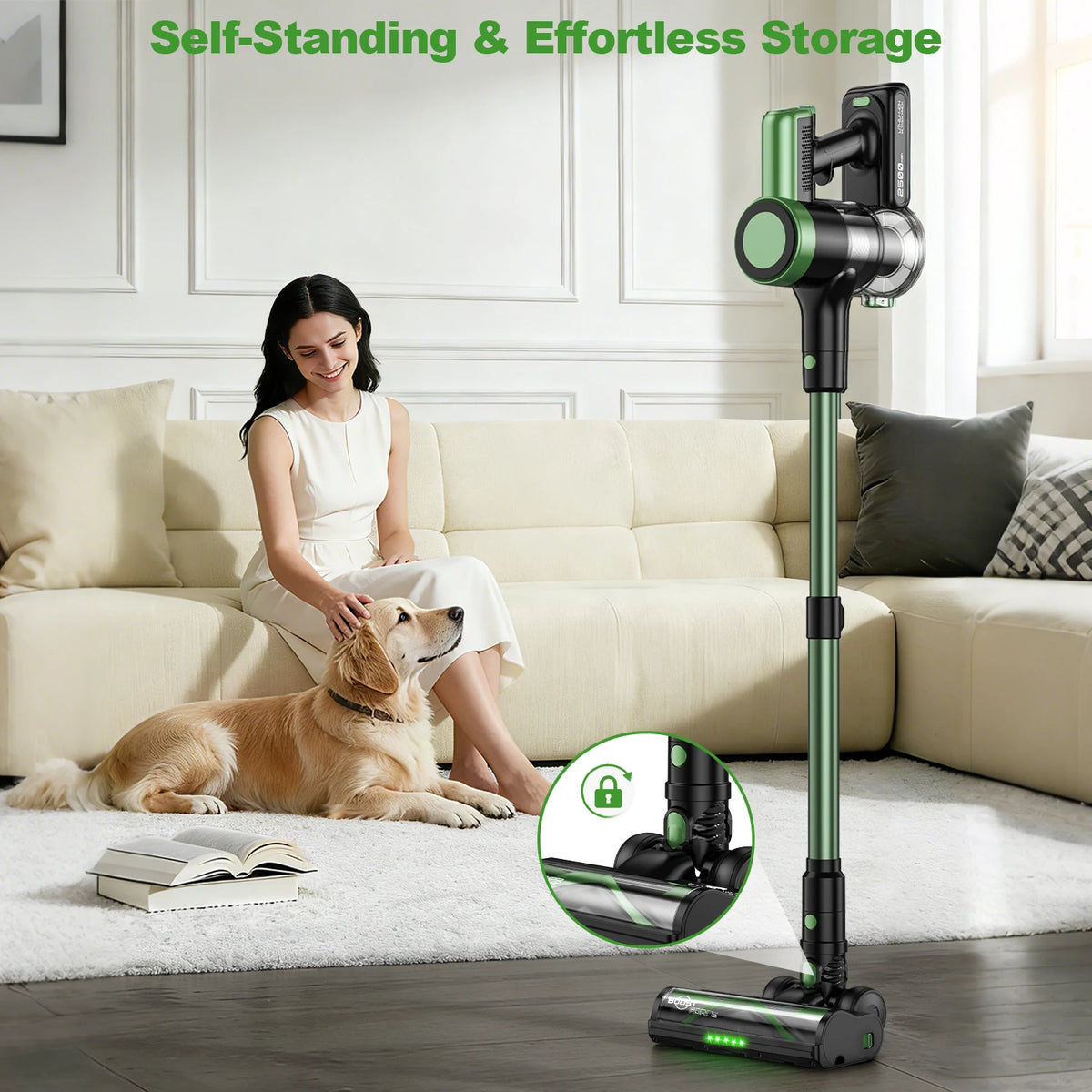 SUXIANGVAC Cordless Vacuum Cleaner With LED Brush For Pet Hair