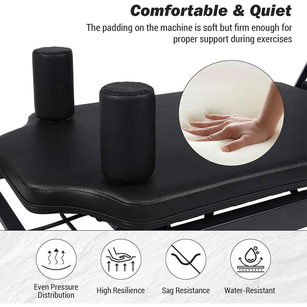 HiMISS Foldable Reformer Pilates Machine With Adjustable Spring System