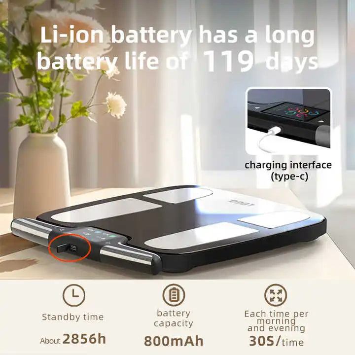 Smart Scale 8Electrode Digital Body Weight Fat BMI Muscle Mass