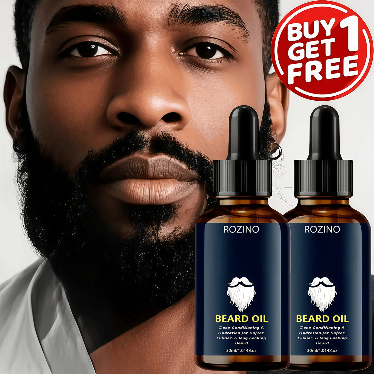 ROZINO Natural Beard Oil For Men With Jojoba And Glycerin