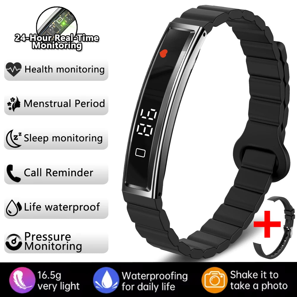Waterproof Smart Band With Heart Rate Blood Oxygen Monitor