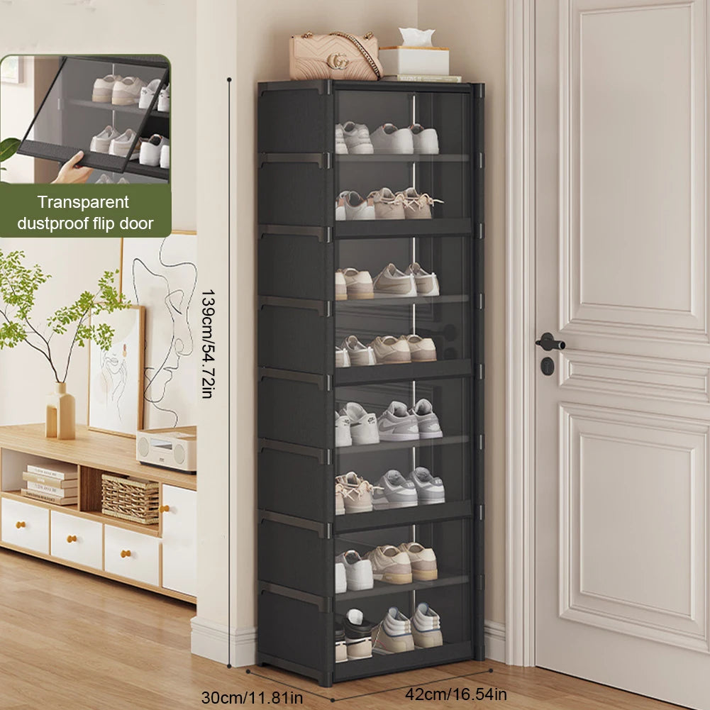 Atuotin 9 Tier Shoe Rack Organizer Holds 18 Pairs Narrow Shoes Cabinet
