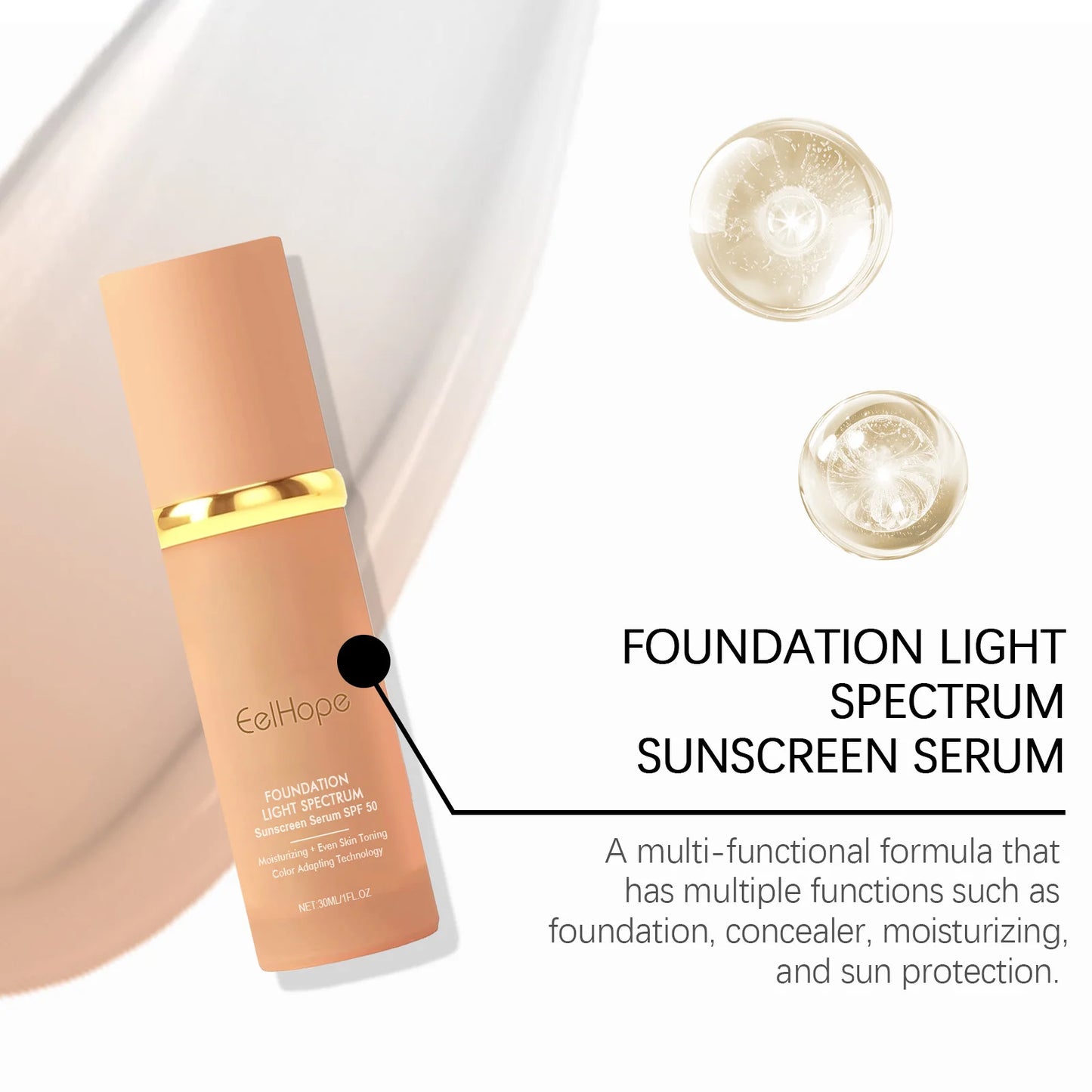 4-In-1 Liquid Foundation SPF 50 Matte Waterproof Coverage