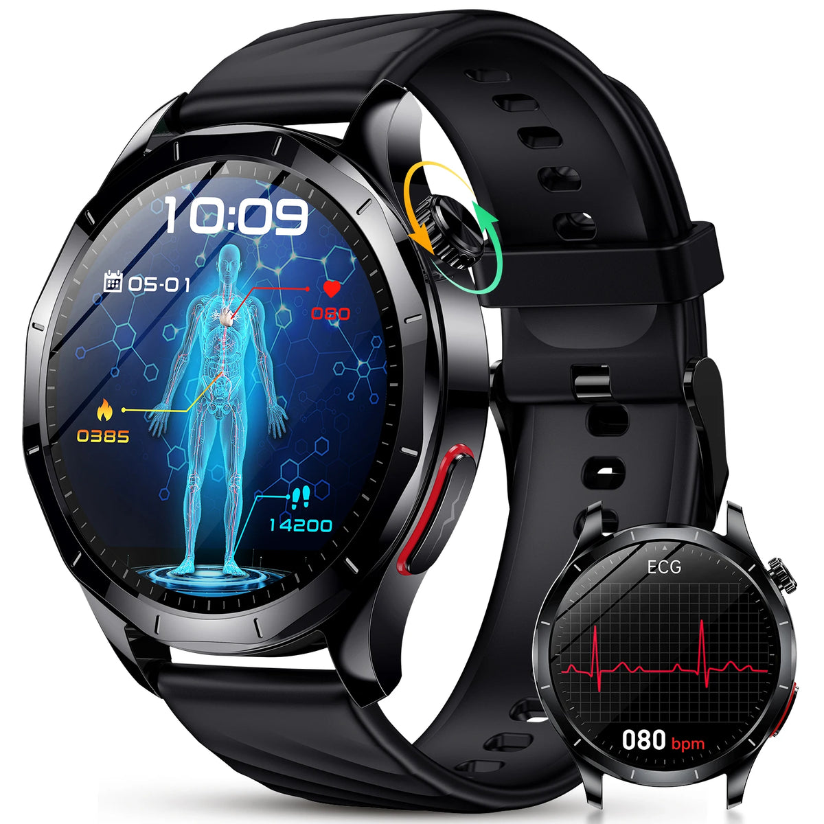 Marsyu ECG PPG Health Smart Watch Featuring Heart Rate Tracking