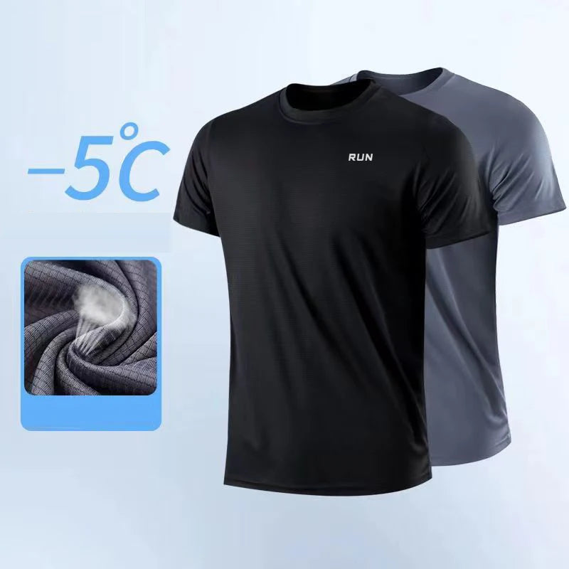 Men's Quick Dry Short Sleeve Gym T Shirt Moisture Wicking