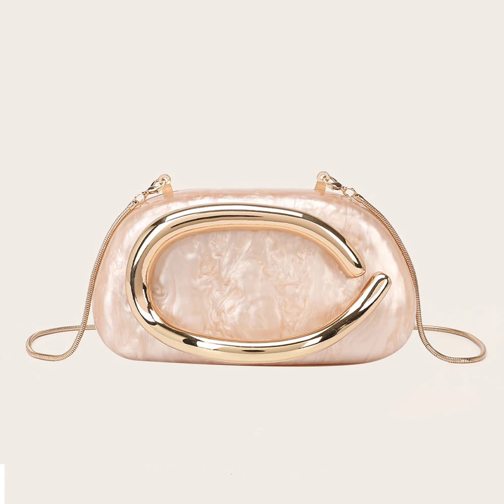 YYW Womens Metal Clutch Bag Luxury Evening Banquet Wedding Purse