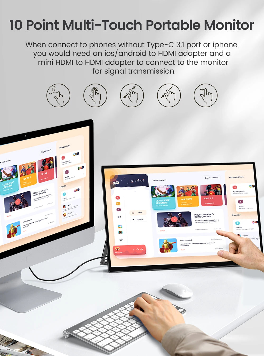 Uperfect Usteam E6 Pro 1080P 120Hz Touchscreen Portable Monitor
