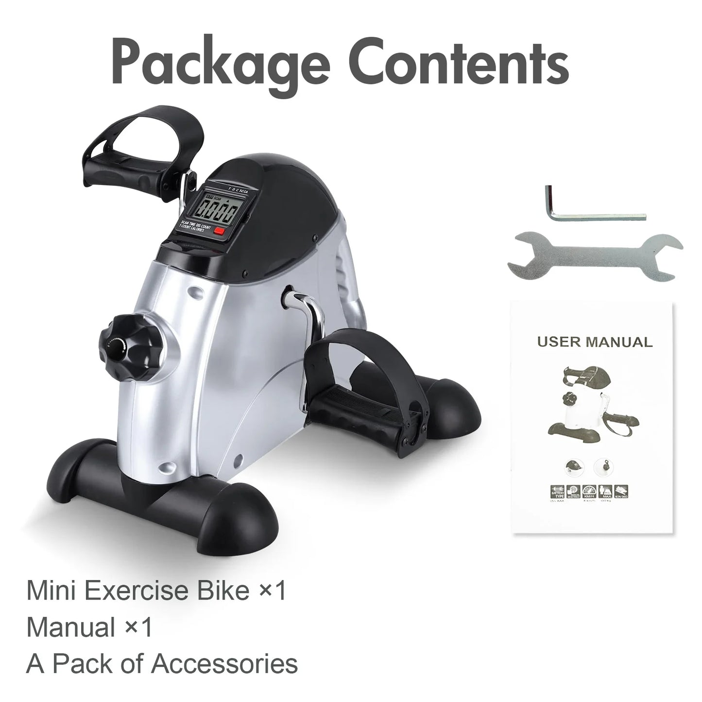 Mini Under Desk Pedal Exerciser With LCD Screen Display