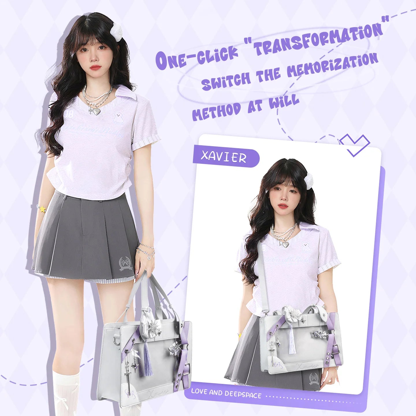 Kabaqoo Y2K Star Ita Bag Transparent Crossbody Purse