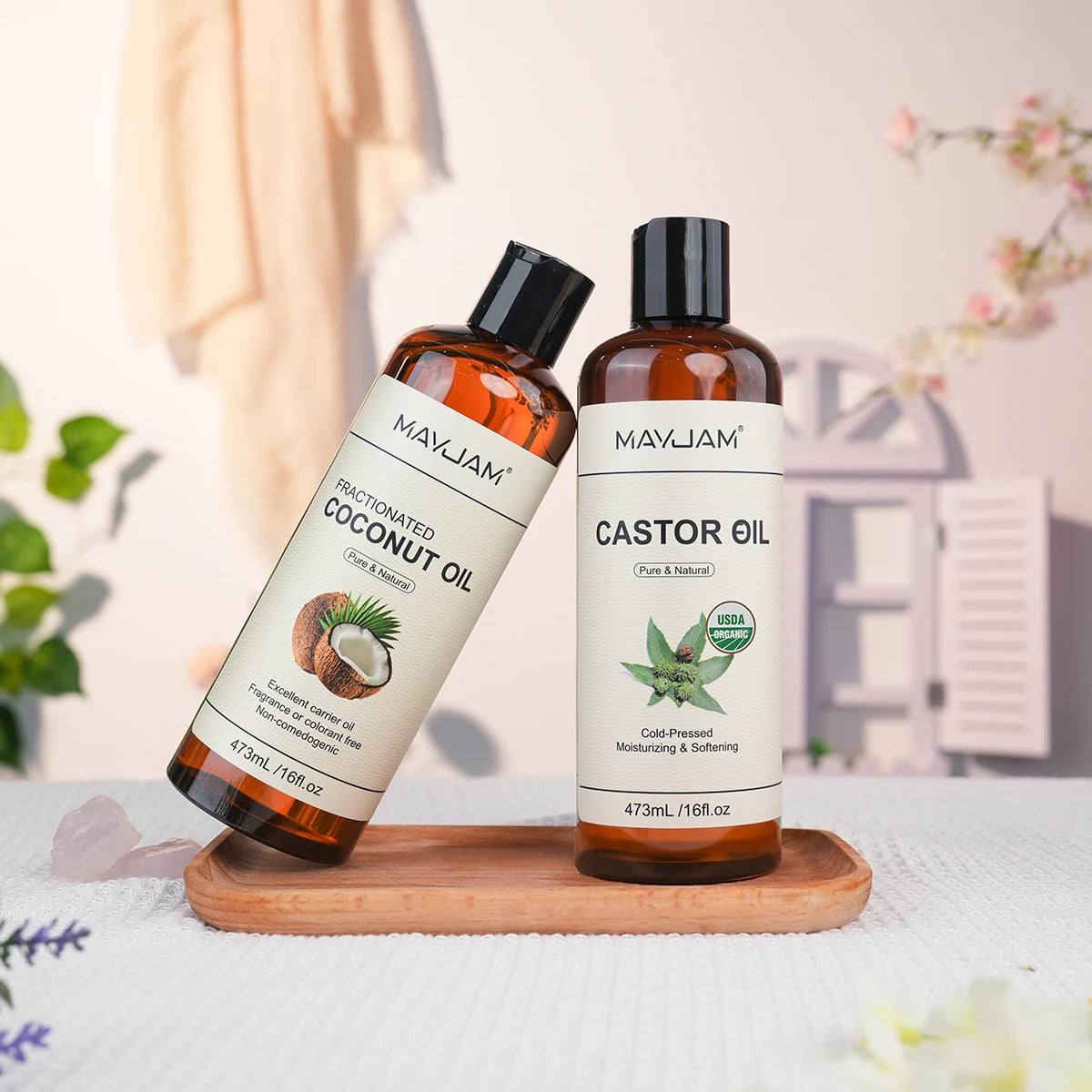 MAYJAM Organic Castor Oil For Skin Hair And Body Massage