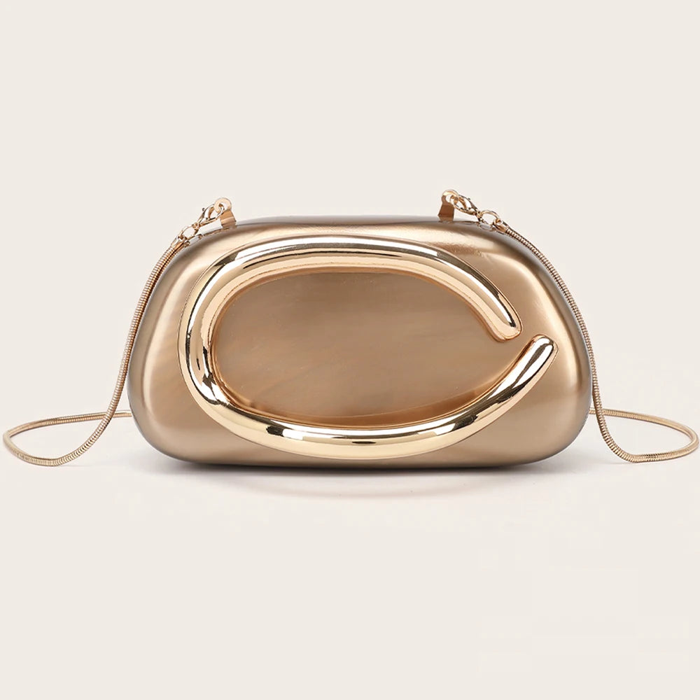 YYW Womens Metal Clutch Bag Luxury Evening Banquet Wedding Purse