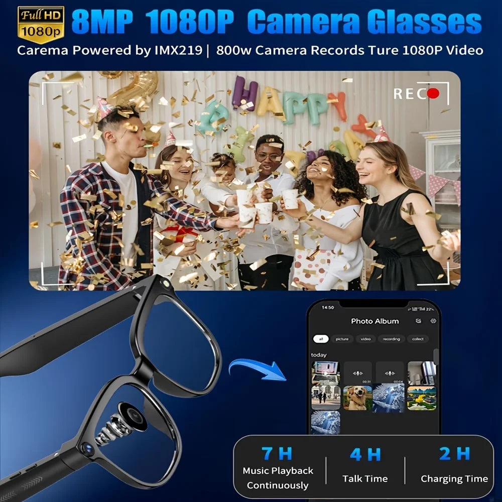 Giinova AI Smart Video Glasses 8MP Camera And 4K Recording
