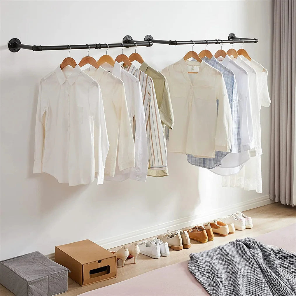 Metal Garment Hanging Rod Rack, Closet Organizer, Pack Of 2