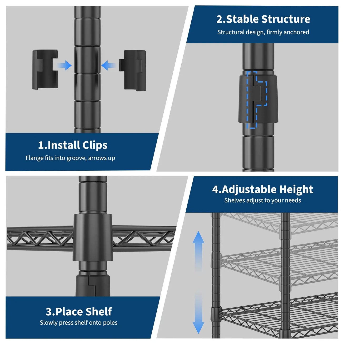 HiMISS Heavy Duty Portable Closet Wardrobe 1100 Lb Capacity