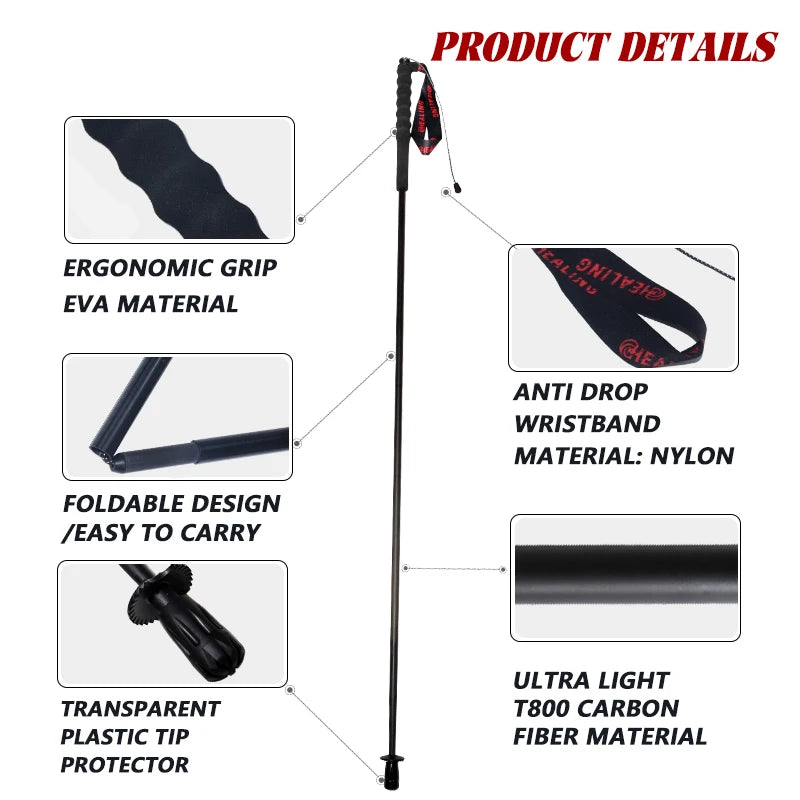 Okhealing Carbon Fiber Antishock Trekking Poles For Outdoor Hiking