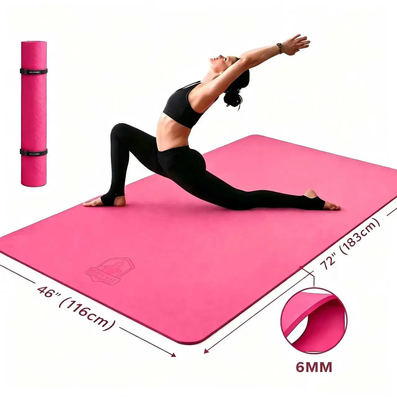 HAPBEAR TPE Yoga Mat Non Slip For Home Gym Workout