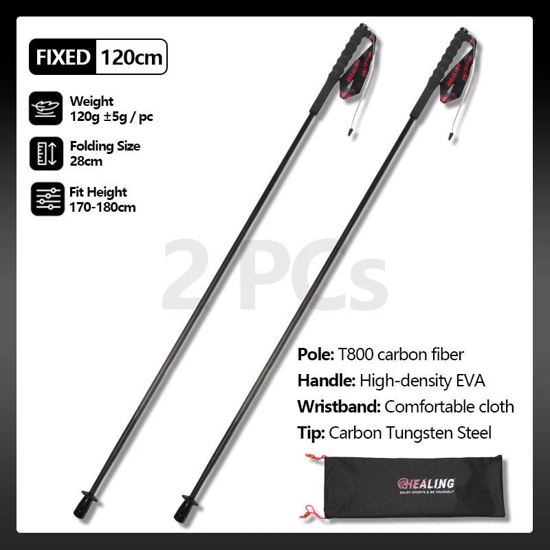 Okhealing Carbon Fiber Antishock Trekking Poles For Outdoor Hiking