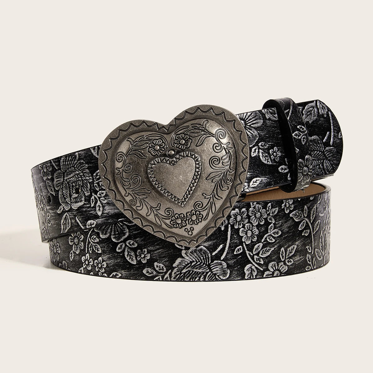 A Love Buckle PU Leather Belt For Women, Casual Fashion