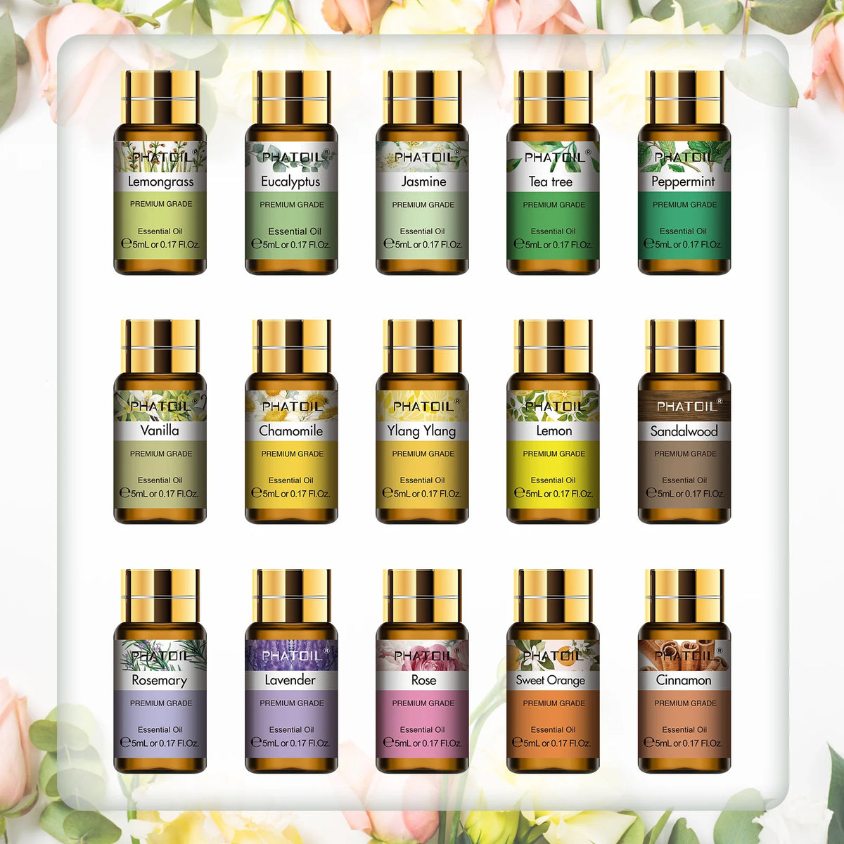 PHATOIL Essential Oil Gift Set For Aromatherapy And DIY Crafts
