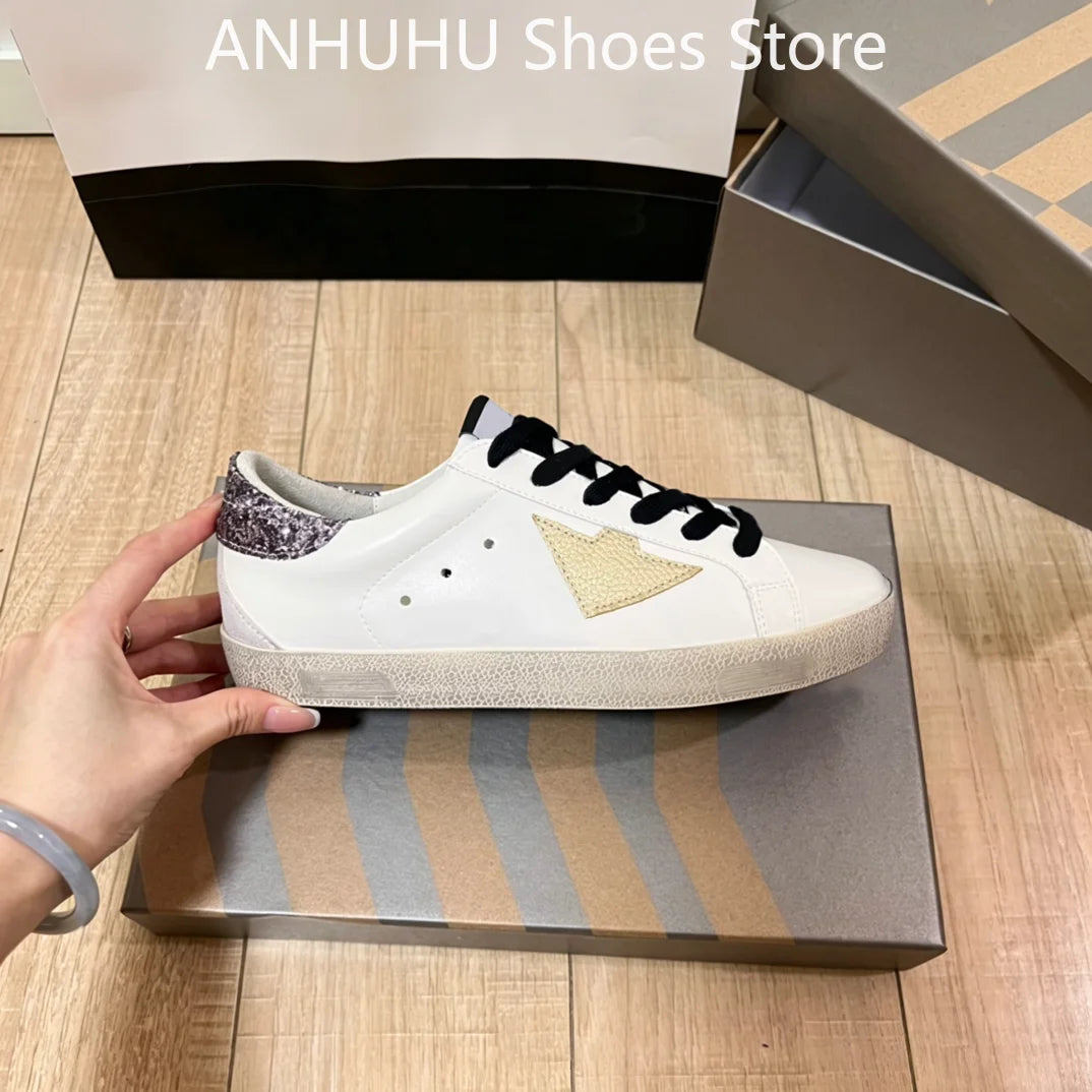 ANHUHU Star Sequin Low-Top Shoes Women's Luxury Casual