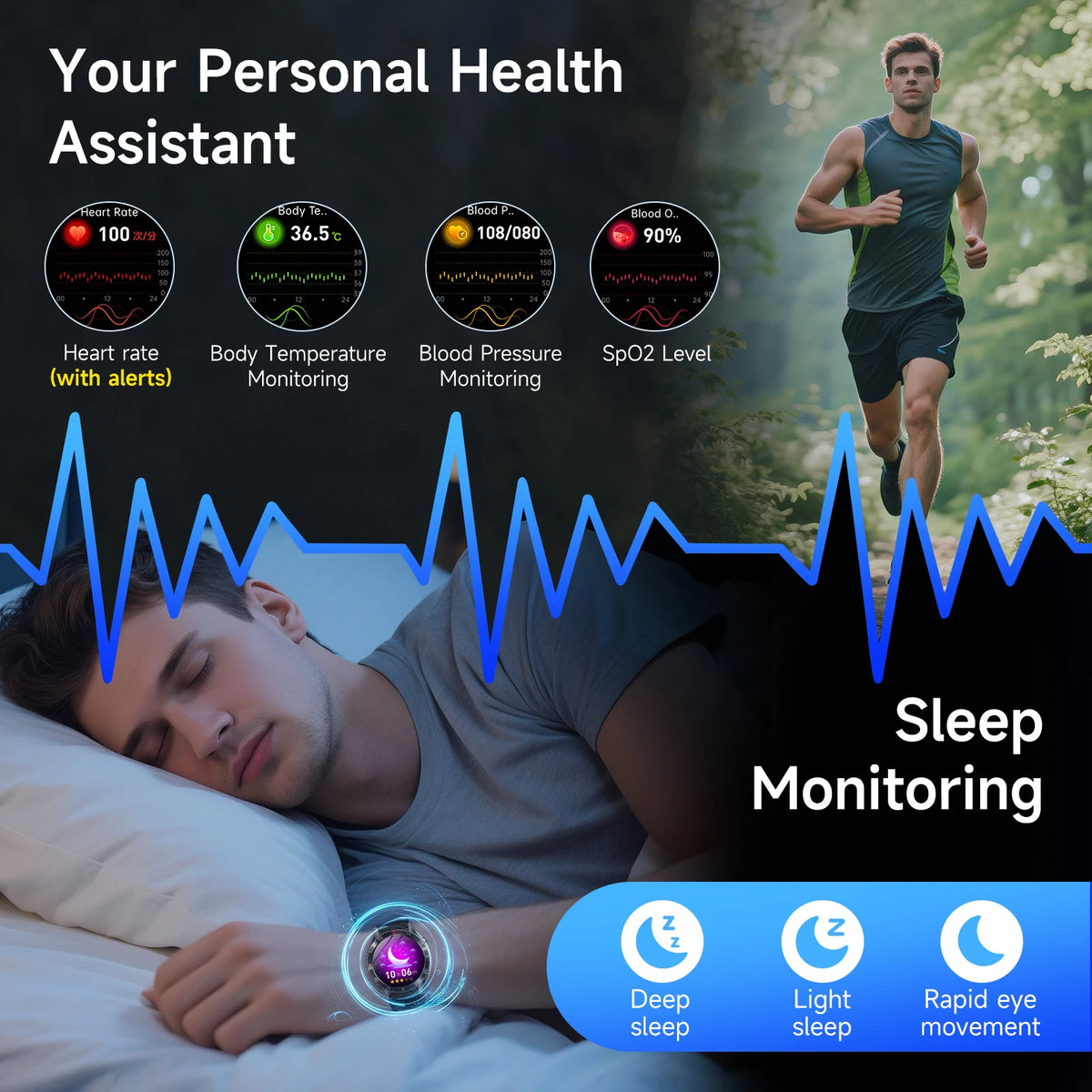 Marsyu ECG PPG Health Smart Watch Featuring Heart Rate Tracking