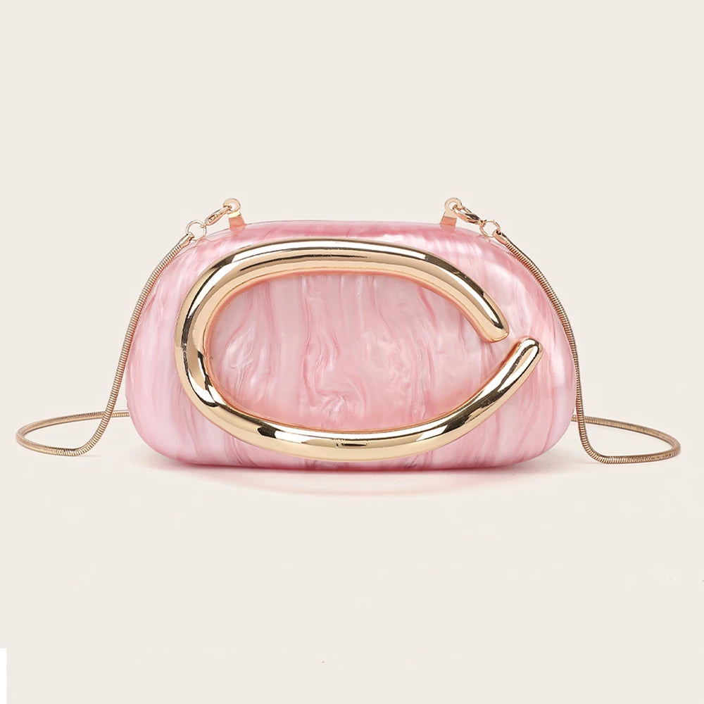 YYW Womens Metal Clutch Bag Luxury Evening Banquet Wedding Purse