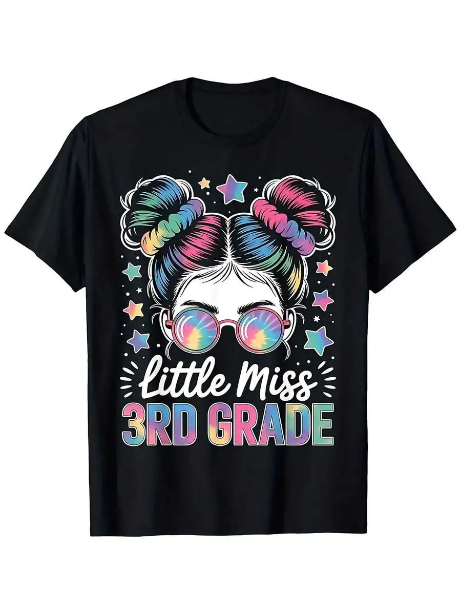 Little Miss Third Grade First Day Of School Cotton Tee
